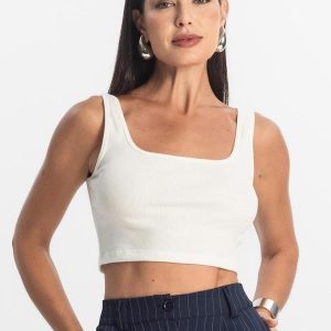 Top Básico Feminino em Ribana Bege