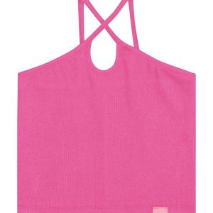 Top Básico com Alças em Ribana Juvenil Rosa