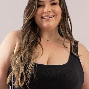 Top Básico em Ribaninha Preto