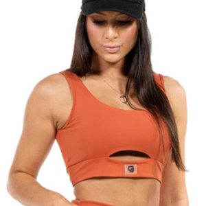 Top Feminino Fitness Marrom