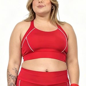 Top Power com Filet Feminina Vermelho