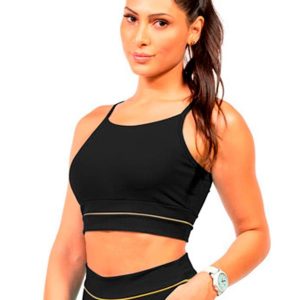 Top em Suplex Feminino Preto