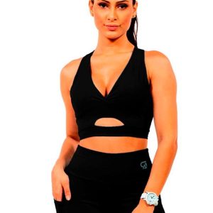 Top em Suplex Feminino Preto