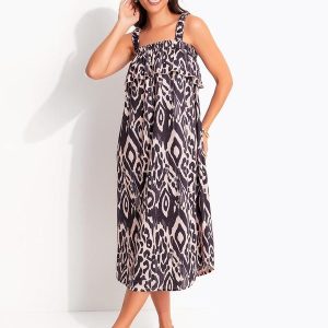 Vestido Animal Print em Malha Fria