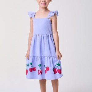 Vestido Azul com Cerejas Azul