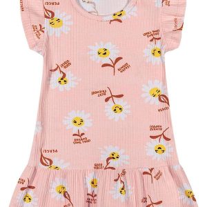 Vestido Bebê Menina Margaridas Rosa