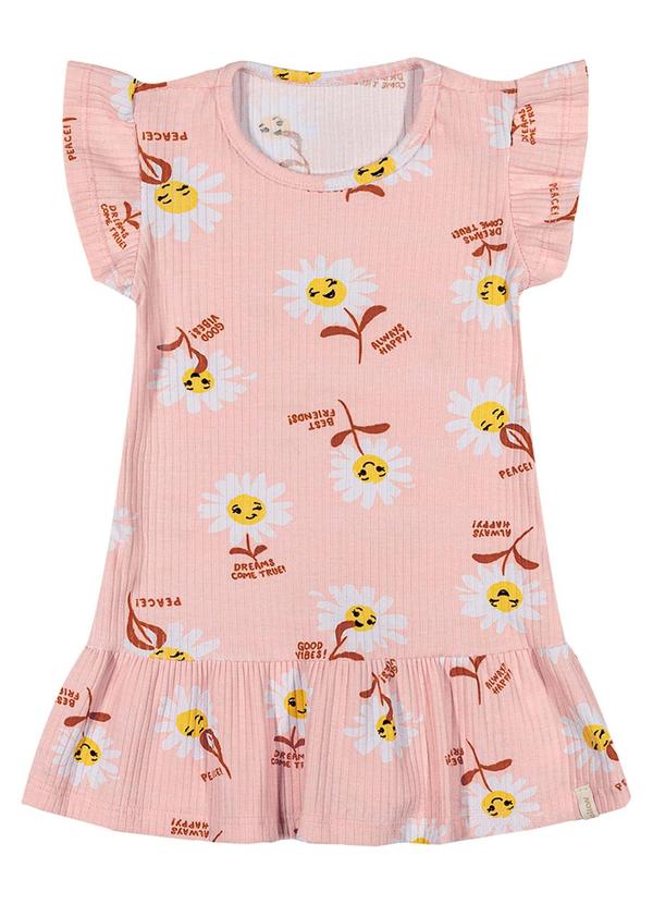 Vestido Bebê Menina Margaridas Rosa