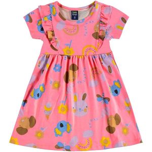 Vestido Bichinhos Infantil Rosa