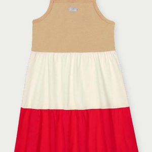 Vestido Camadas Meninas Vermelho