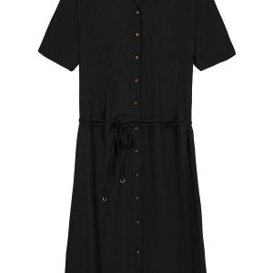 Vestido Chemise Longo Plus Size Preto