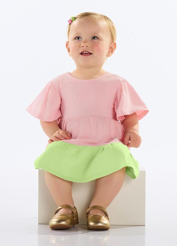 Vestido Cotton Bebê Menina Rosa