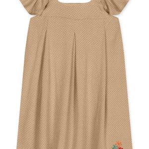 Vestido Curto Infantil Feminino Marrom