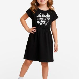 Vestido Curto Infantil em Molecotton Preto