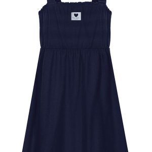 Vestido Curto de Alças em Malha Texturizada Azul