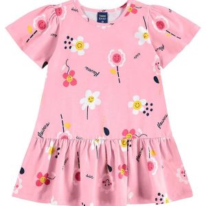 Vestido Estampado Infantil Rosa