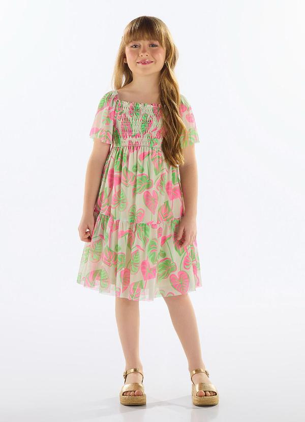Vestido Estampado Infantil Verde