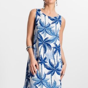 Vestido Feminino Curto de Viscose Azul