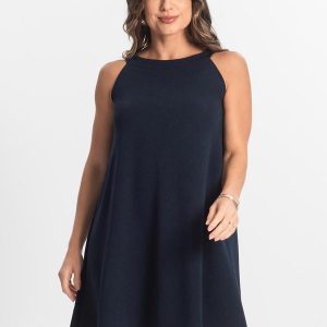 Vestido Feminino Curto em Liganete Azul