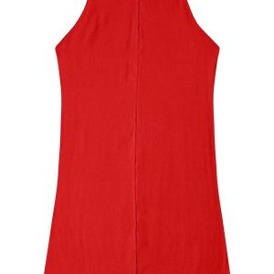 Vestido Feminino Decote Quadrado Laranja