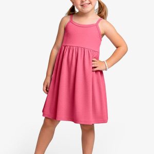 Vestido Feminino Infantil de Alças Rosa
