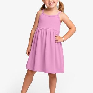 Vestido Feminino Infantil de Alças Rosa