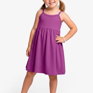 Vestido Feminino Infantil de Alças Roxo
