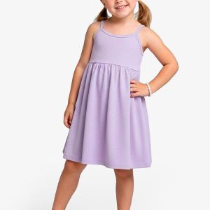 Vestido Feminino Infantil de Alças Roxo