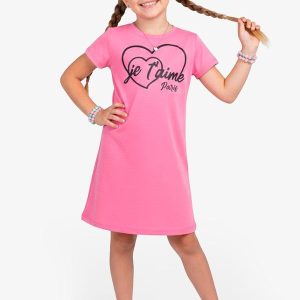 Vestido Feminino Infantil em Molecotton Rosa