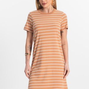 Vestido Feminino Listrado Marrom