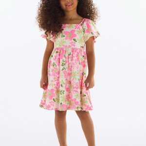 Vestido Floral Infantil Rosa