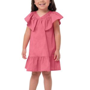 Vestido Goiaba Godê em Algodão Menina