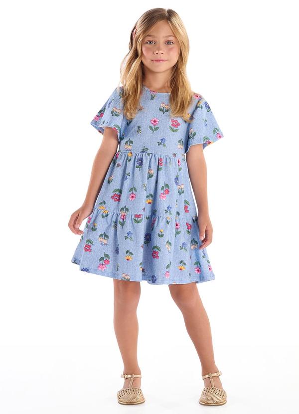 Vestido Infantil Cotton Azul