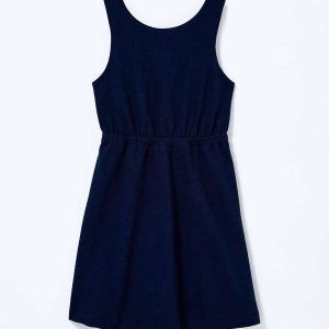 Vestido Infantil Curto Texturizado Azul
