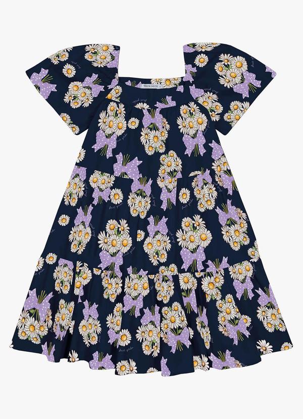 Vestido Infantil Estampado Azul