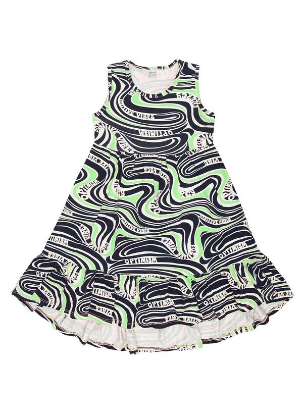 Vestido Infantil Estampado Verde