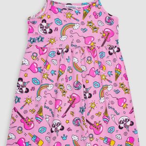 Vestido Infantil M/M Panda Rosa