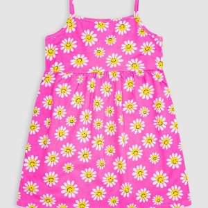 Vestido Infantil Meia Malha Rosa