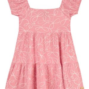 Vestido Infantil Menina Estampa Laços Rosa