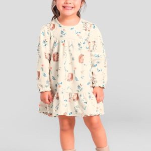 Vestido Infantil Menina Estampado Natural