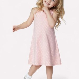 Vestido Infantil Menina Estampado Rosa