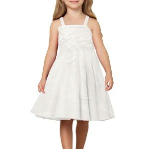 Vestido Infantil Menina Flor Off White