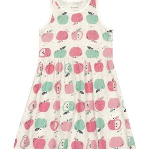 Vestido Infantil Menina Floral Bege
