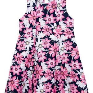 Vestido Infantil Menina Flores Azul