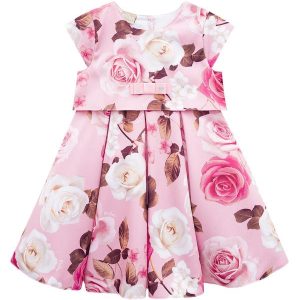 Vestido Infantil Menina Flores Rosa