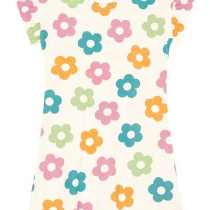 Vestido Infantil Menina Florido Colorido Natural