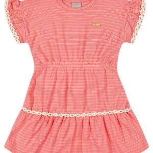 Vestido Infantil Menina Listrado Colorittá Rosa