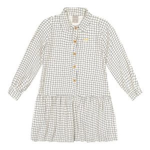 Vestido Infantil Menina Quadriculado Bege