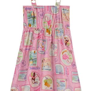 Vestido Infantil Menina Stamp Rosa