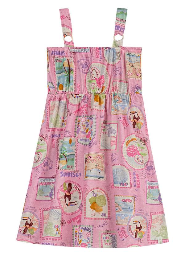 Vestido Infantil Menina Stamp Rosa
