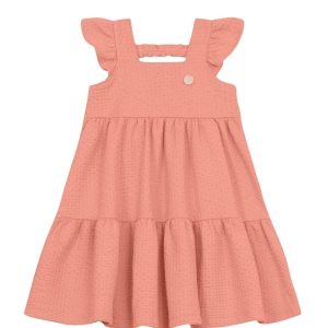 Vestido Infantil Menina Texturizado Rosa